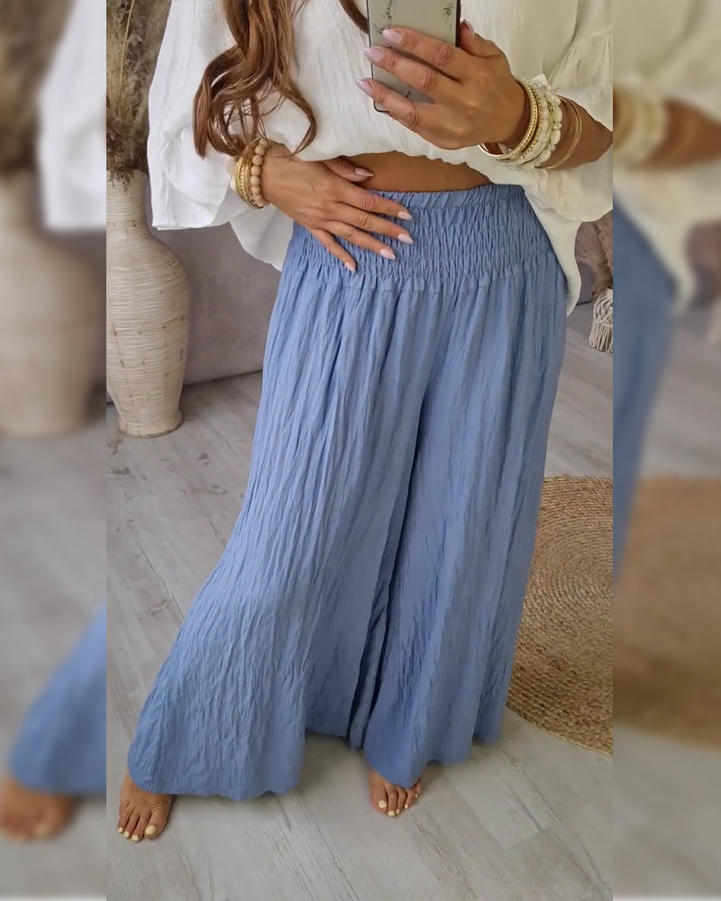 Bukse Plissert Avslappet Rett Ben