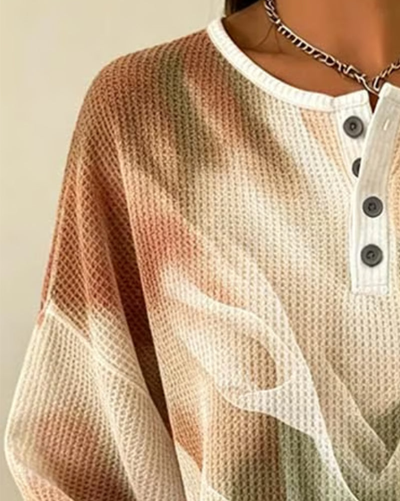 Sweatshirt Ombre Trykk Lang Erme