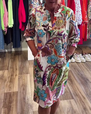 Kjole Ståkrage Blomstret