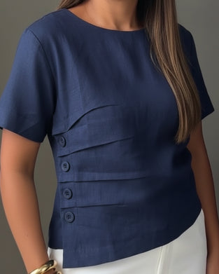 Bluse Knappdetalj Kortermet