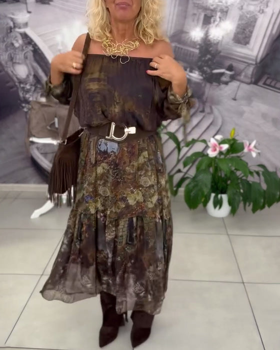 Kjole Elegant Blomstermønster Lang