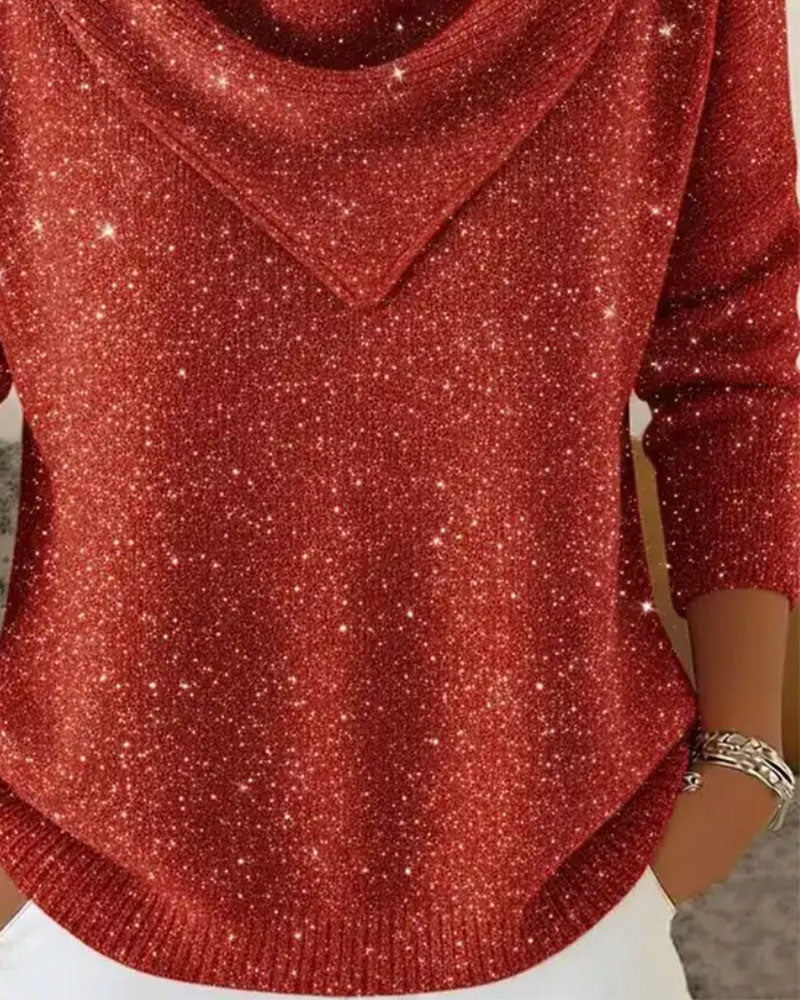 Pullover Mock Hals Casual Lang Erme