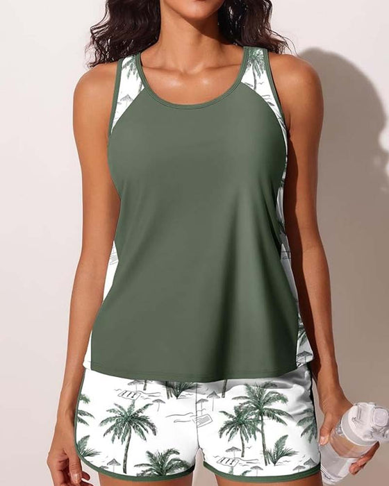 Tankini Fargeblokk Boyleg Trykt