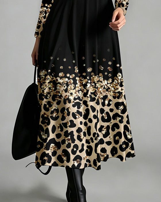 Kjole Ombre Leopard Casual