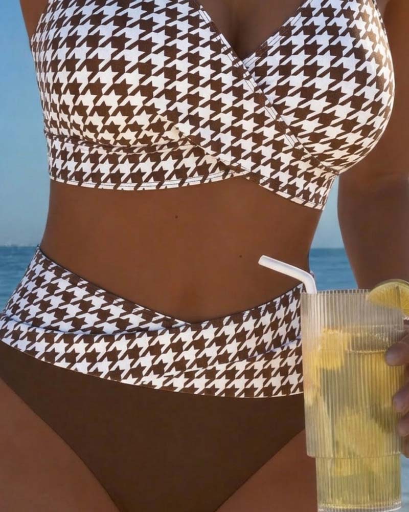 Bikini Houndstooth Kryssstykke