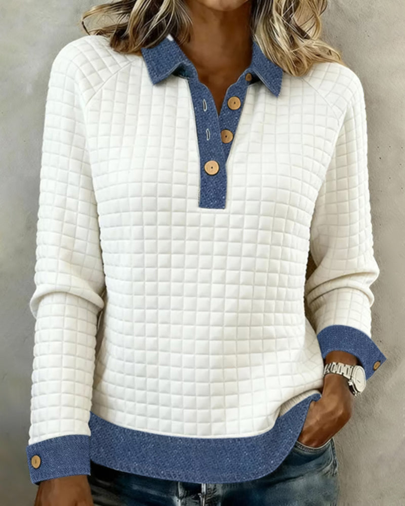 Genser Fargeblokk Lappverk Moderne Revers