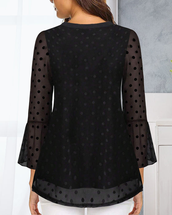 Bluse Med Polkadotter Elegant