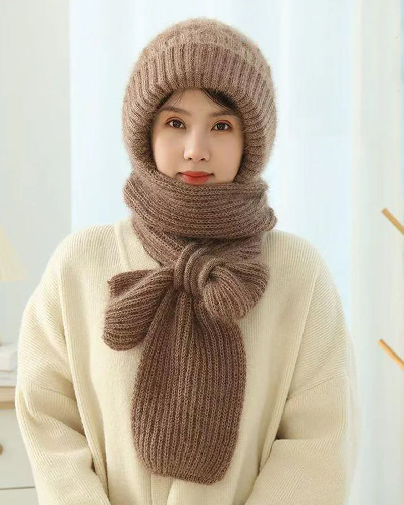 Vinter Allsidig Strikket Hette Skjerf For Kvinner