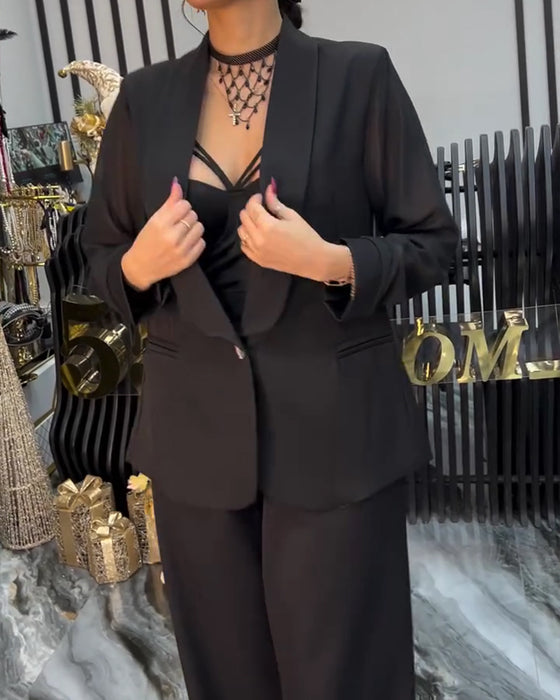 Frakk Stilig Ensfarget Jakkeslag