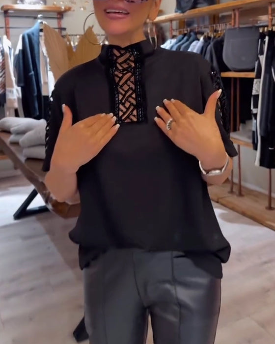 Topp Modisk Kortermet Hullkrage