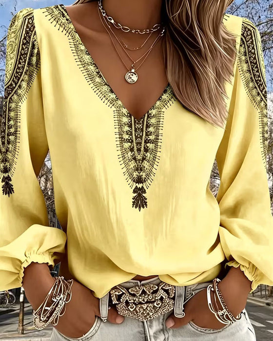 Bluse Puffererme Bohemisk