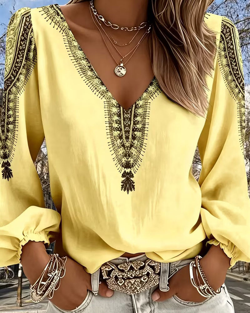 Bluse Puffererme Bohemisk