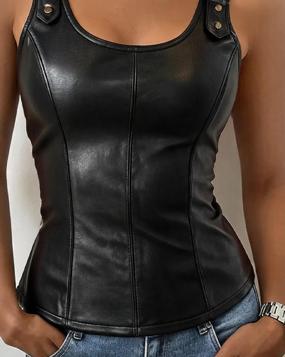 Tank Top U-Hals Camisole Slim Passform