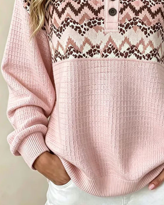 Sweatshirt Rund Hals Vaffel Avslappet