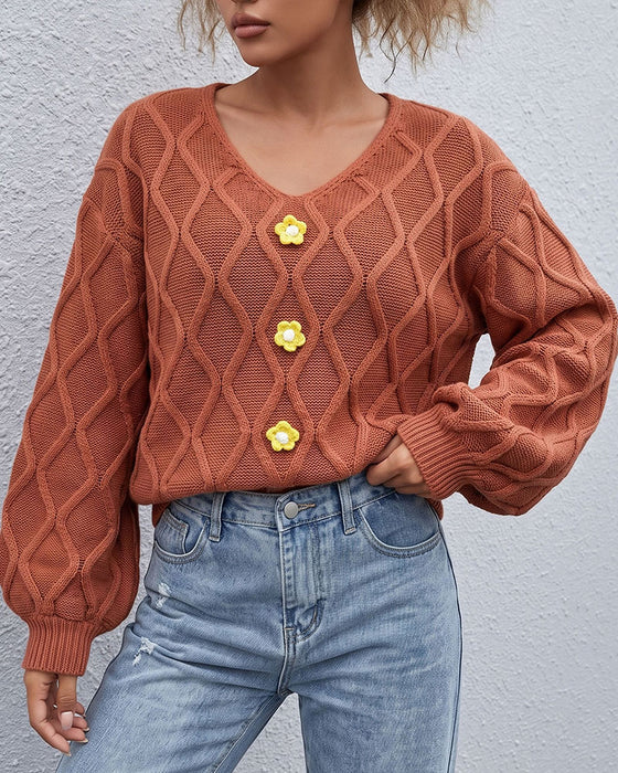 Pullover Lanterne Erme Argyle Mote Strikket