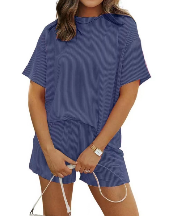 Dress Stilig Stripete Rund Hals