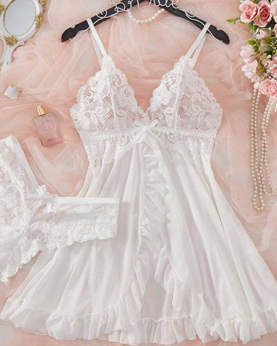 Gjennomsiktig Mesh-Sexy Nattkjolesett