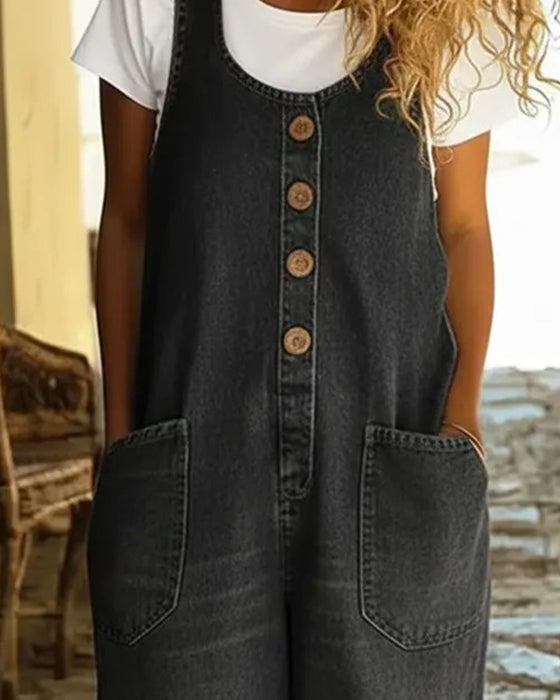 Kjeledress Uformell Lomme Denim