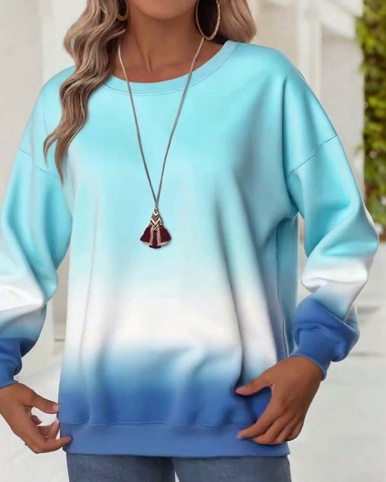 Sweatshirt casual gradient rund hals