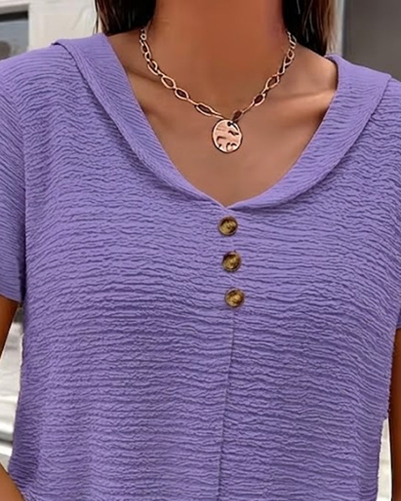 T-skjorte Peter Pan Krage Tre Knapper