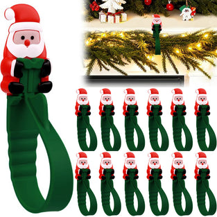 🎄🎅 Julenisse Selvklebende Kroker (12-Pakning) — ingen bor, ingen spiker, bare peel, stick og heng