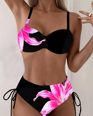 Bikini Triangel Knyting Blomsterprint