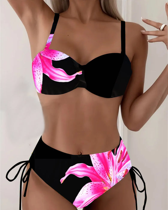 Bikini Triangel Knyting Blomsterprint