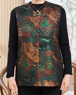 Vest Retro-Chic Oriental Blomsterbroderi