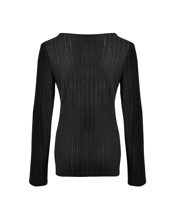 Bluse Med V-Hals Og Lange Ermer