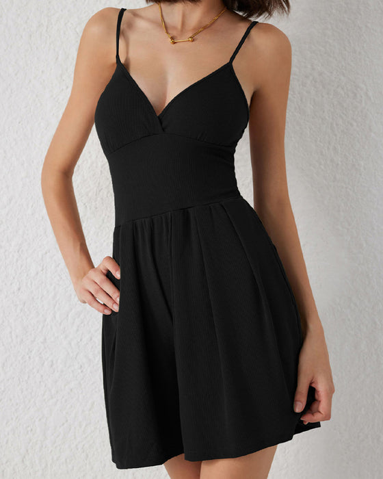 Ensfarget Uformell Jumpsuit