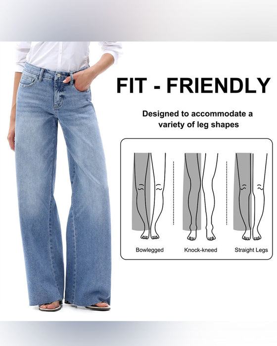 Jeans Lomme Knapp Vide Bein