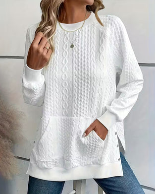 Sweatshirt Med Lomme Og Delt-Hem Egenskaper