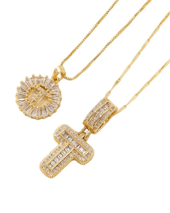 Halskjeder Initial Bokstav Anheng 2 Pakke