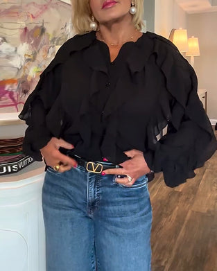 Rysjet, Luftig Skjorte I Ensfarget Design