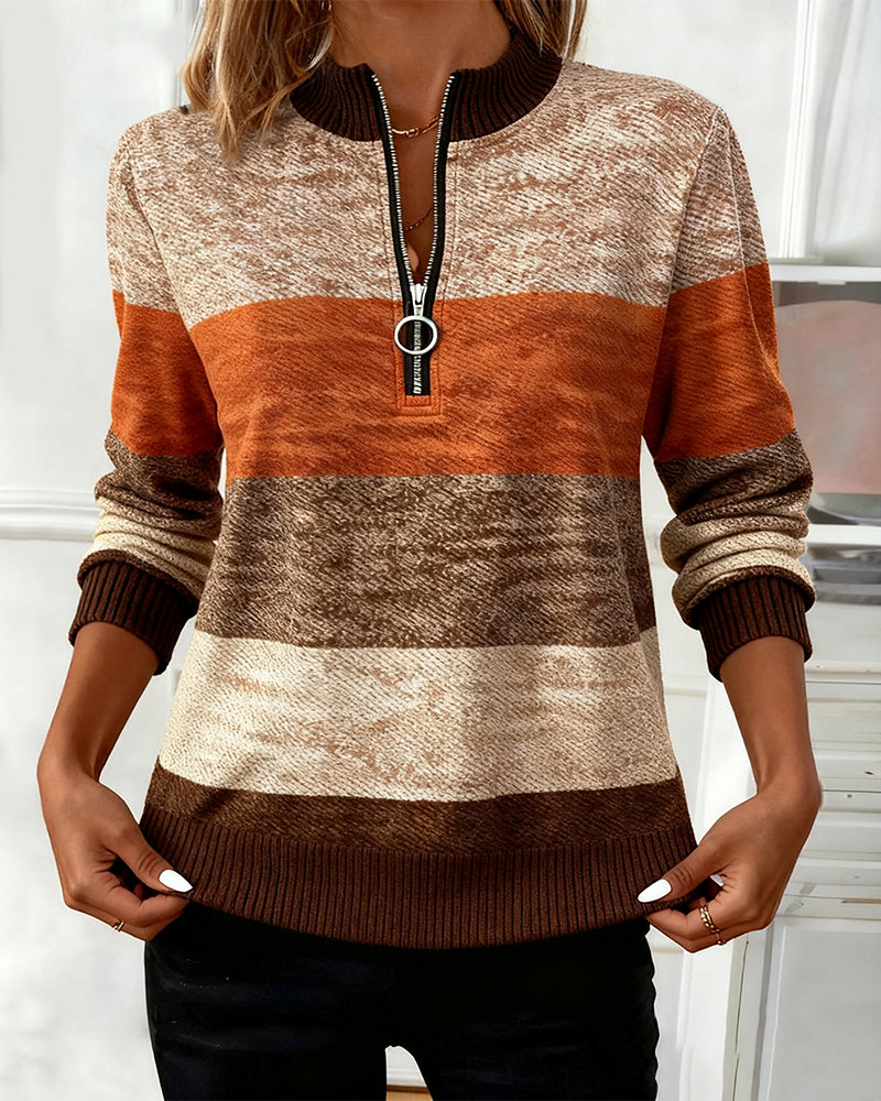 Swearshirt Med Ståkrage Og Striper