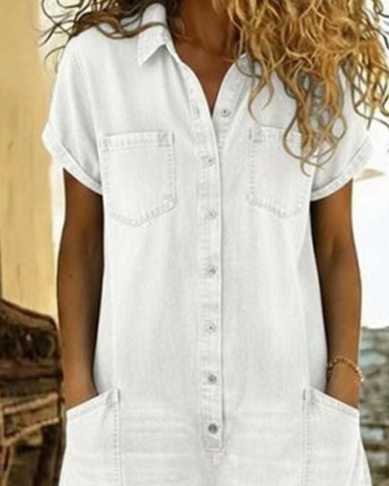 Kjeledress Kort Erme Denim