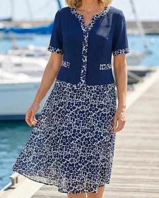 Sett Patchwork Blomstret Topp + Blomstret Skjørt