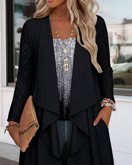 Top Med To-I-En Design, Trykt Mönster Og Asymmetrisk Klipping