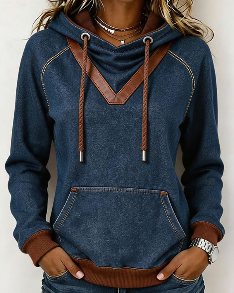 Hoodie Patchwork Lang Erme