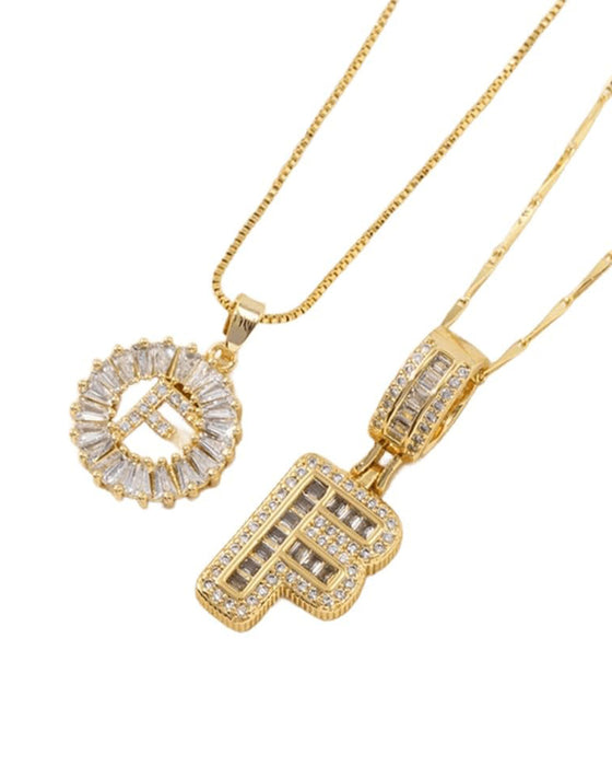 Halskjeder Initial Bokstav Anheng 2 Pakke