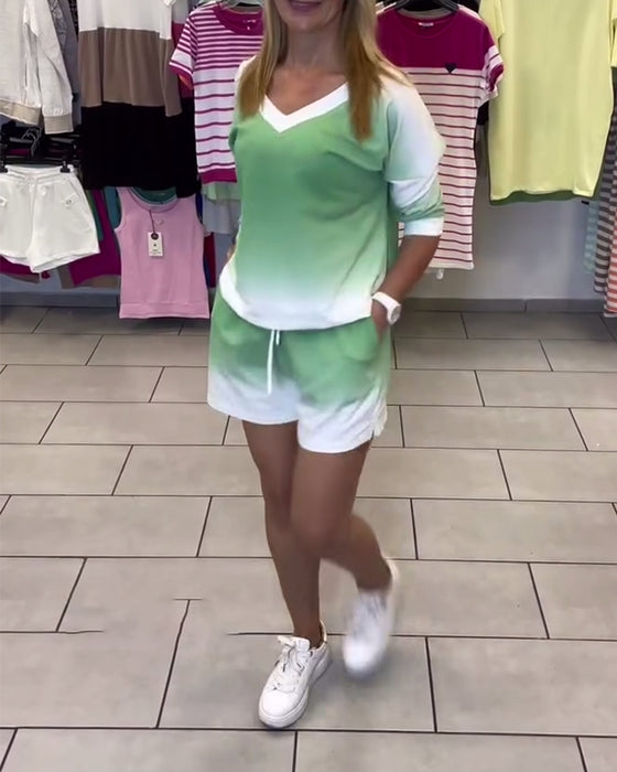 Sett Langermet V-Hals Gradient Sport