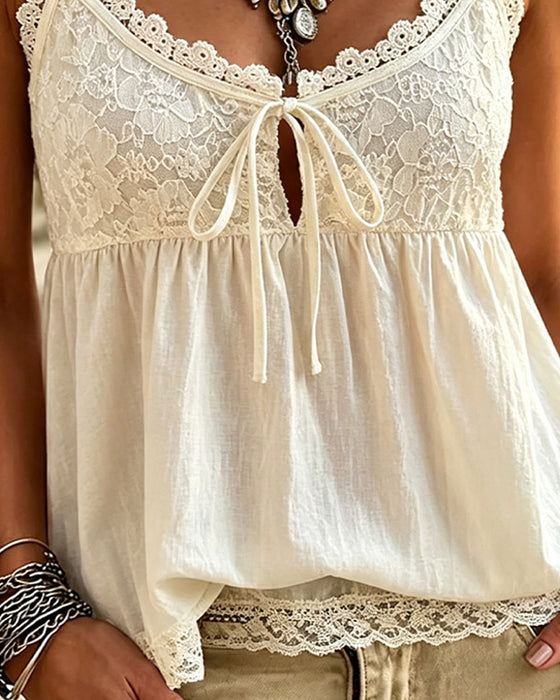 Cami Top Blonde Knyte Stroppet