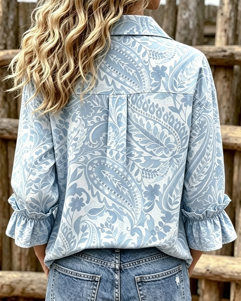 Bluse Lykteerme Trykt