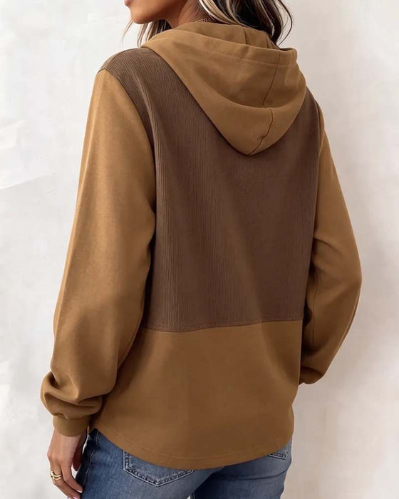 Hoodie Fargeblokk Hetter Asymmetrisk Fall