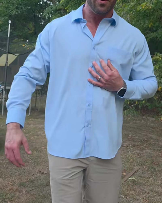 Skjorte Solid Casual Vanntett Stretch