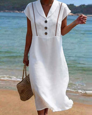 Kjole Peter Pan Krage Knapp Hul