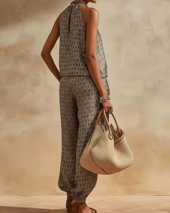 Sett Geometrisk Halter Jogger