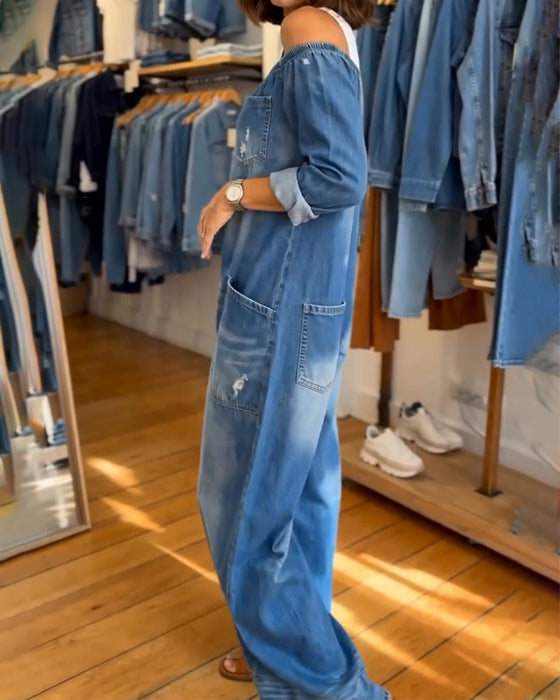Jumpsuit Langermet Fargeblokk