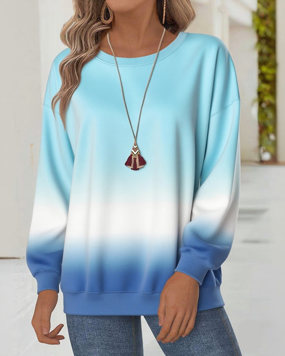Sweatshirt casual gradient rund hals