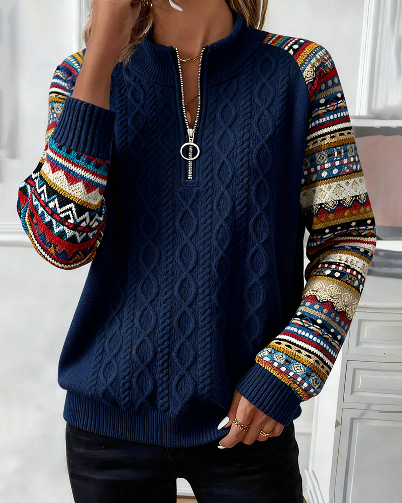 Genser Med Halvglidelås Og Fargeblokkering